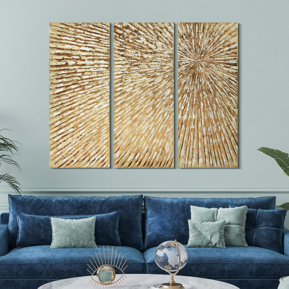 Sunshine Abstract Wall Art Textured Metallic Hand Painted by Martin Edwards, Mar-2253-4820-3