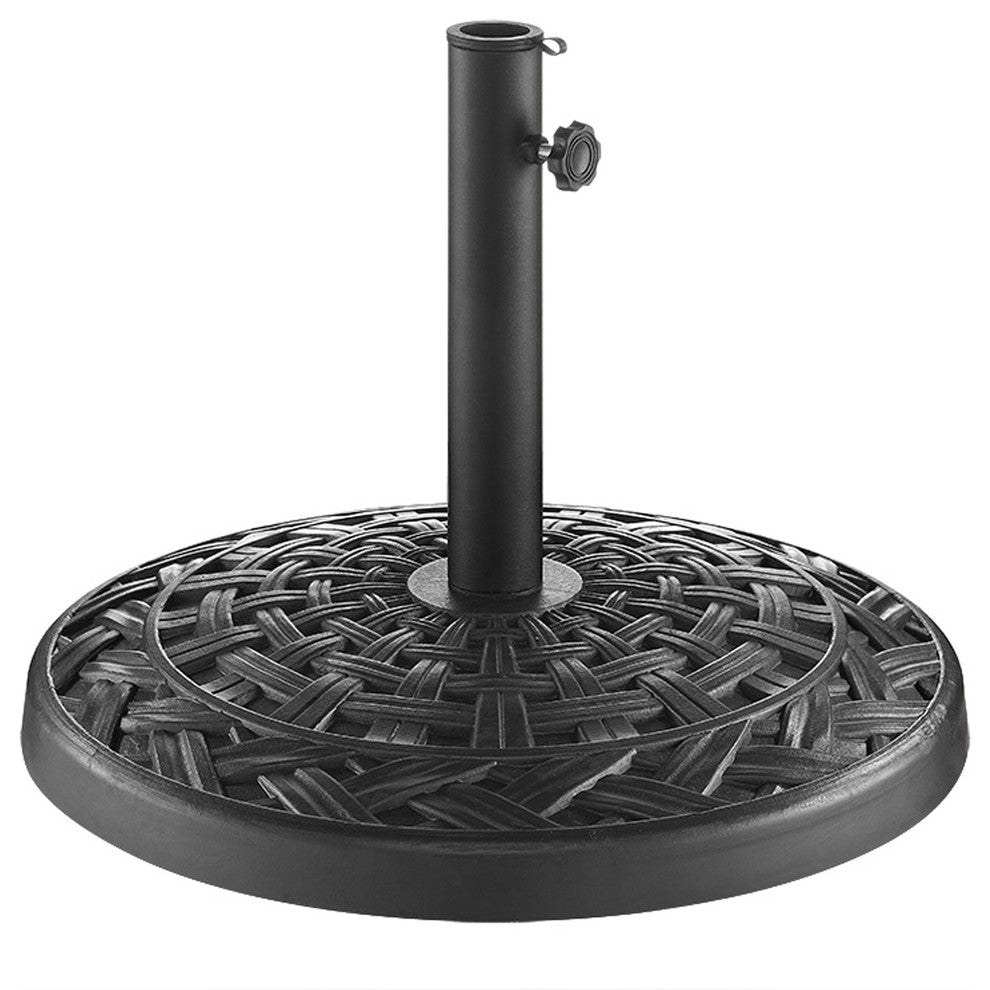 Cross Weave Round Umbrella Base, Black