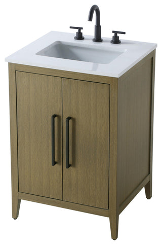 Home Living 24" Single Bathroom Vanity, Chestnut Brown