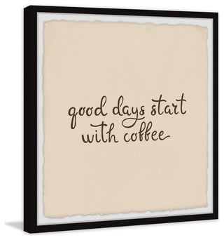 "Start With Coffee" Framed Painting Print, 12x12