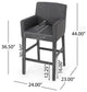 Chaparral Contemporary Fabric Upholstered Wood 30.5" Barstools, Set of 2, Charcoal/Gray
