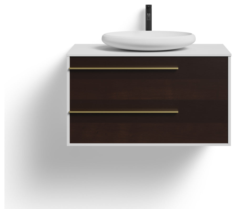 The Rhone Bathroom Vanity, Smoke Grey, 42", Single Sink, Wall Mounted