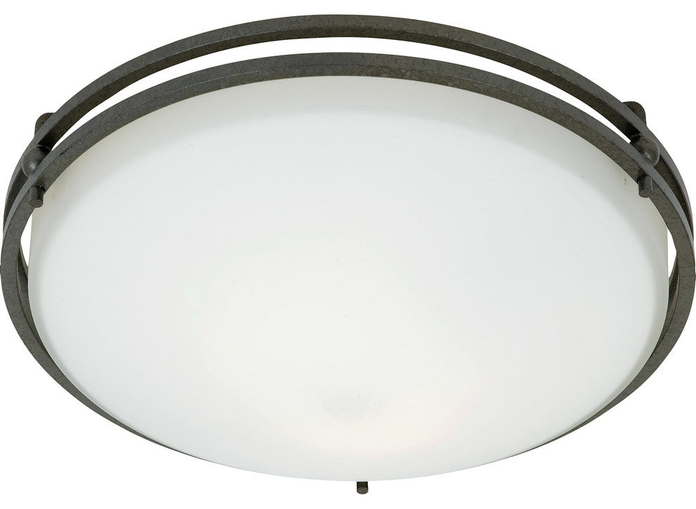 Quoizel OZ1613IN Two Light Flush Mount Ozark Iron Gate