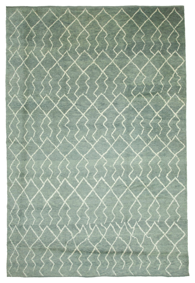 Rug N Carpet - Handmade Unique 9' 2'' x 13' 5'' Moroccan Area Rug