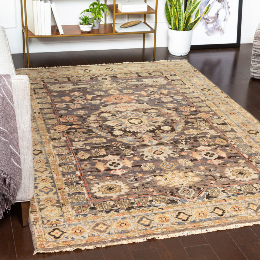 Surya Cappadocia CPP-5028 Traditional Area Rug, Taupe, 9' x 13' Rectangle
