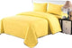 3-Piece 100% Cotton Solid Yellow Duvet Cover Set, Queen