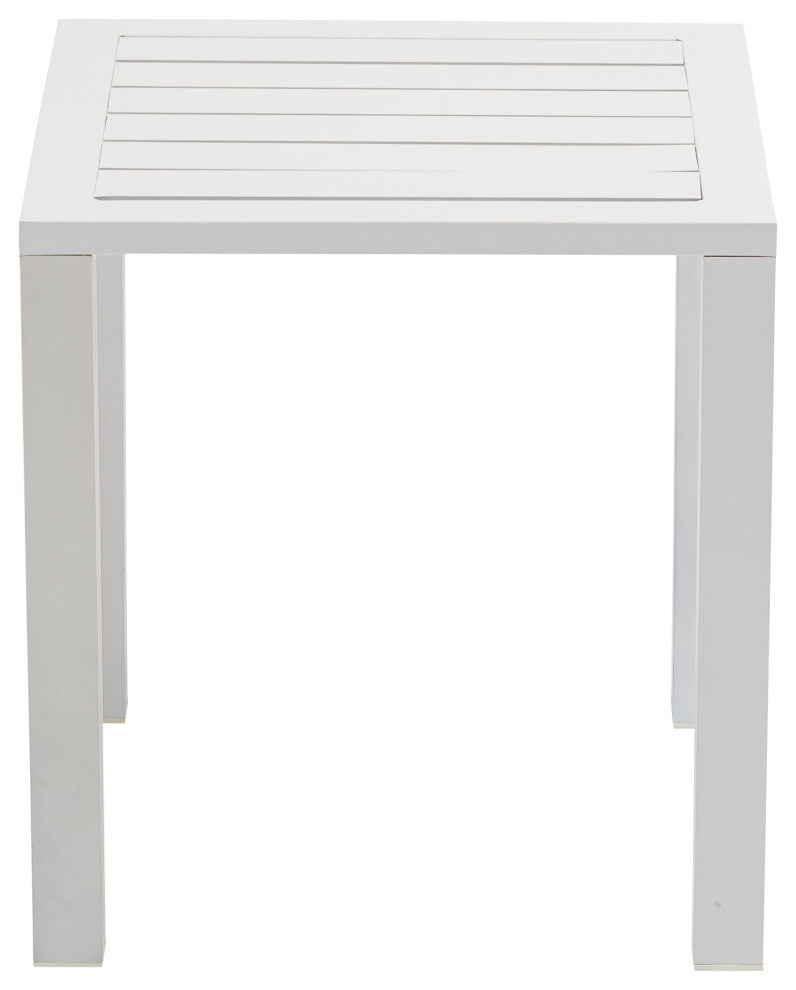 Maldives Outdoor Patio End Table, White