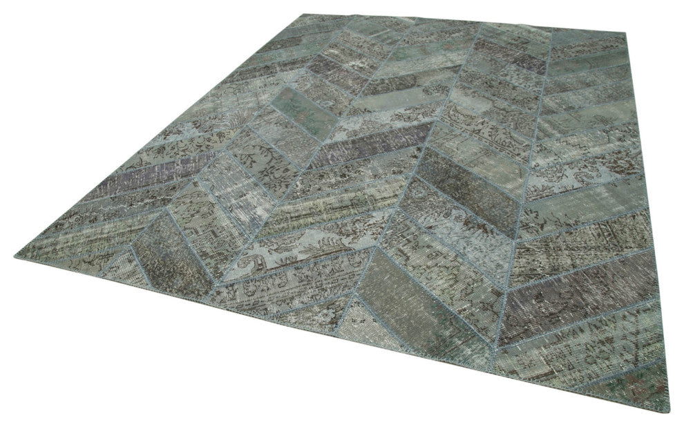 Rug N Carpet - Hand-Knotted Anatolian 8' 2" x 10' 1" Wool Patchwork Area Rug