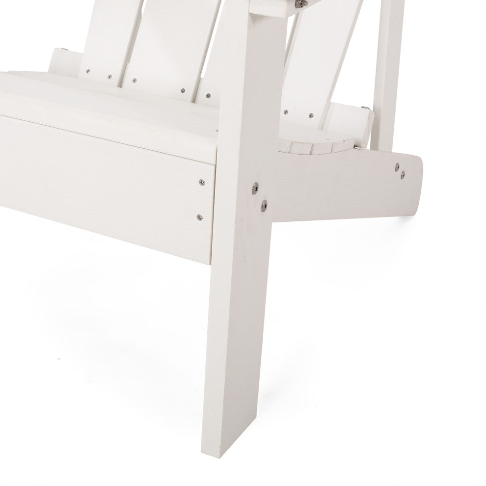 Anastasija Outdoor Faux Wood Adirondack Chair, White
