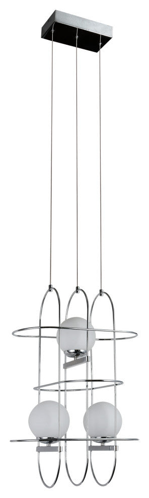 Lyra 16" ETL Certified Integrated LED Chandelier, Chrome