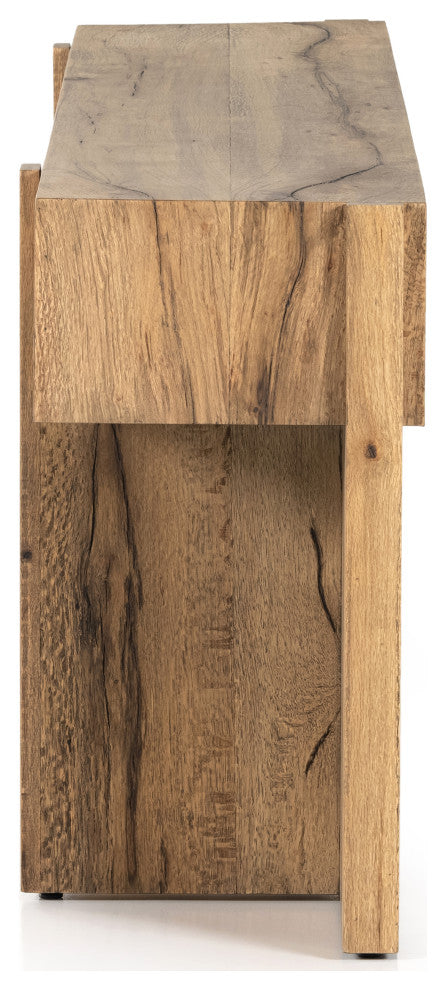 Bingham Console Table, Rustic Oak Veneer
