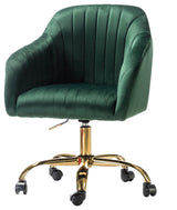 Swivel Rolling Task Chair With Tufted Back, Green