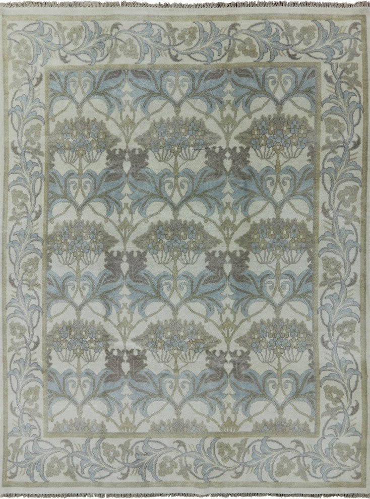 Oushak Style William Morris Hand-Knotted Wool Rug, 8'x10'