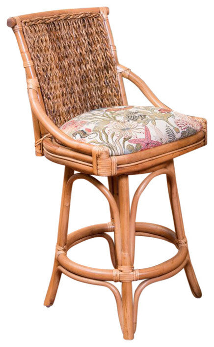 Balboa 24" Barstool In Antique Homey, Palms Pineapple