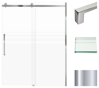 Madeline 60"x76" Frameless Shower Door with Fixed Panel in Polished Chrome