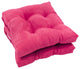 16" Solid Micro Suede Square Tufted Chair Cushions, Set of 2, Bery Berry