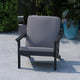 Charlestown All-Weather Poly Resin Wood Adirondack Club Chair with Cushions, Bla