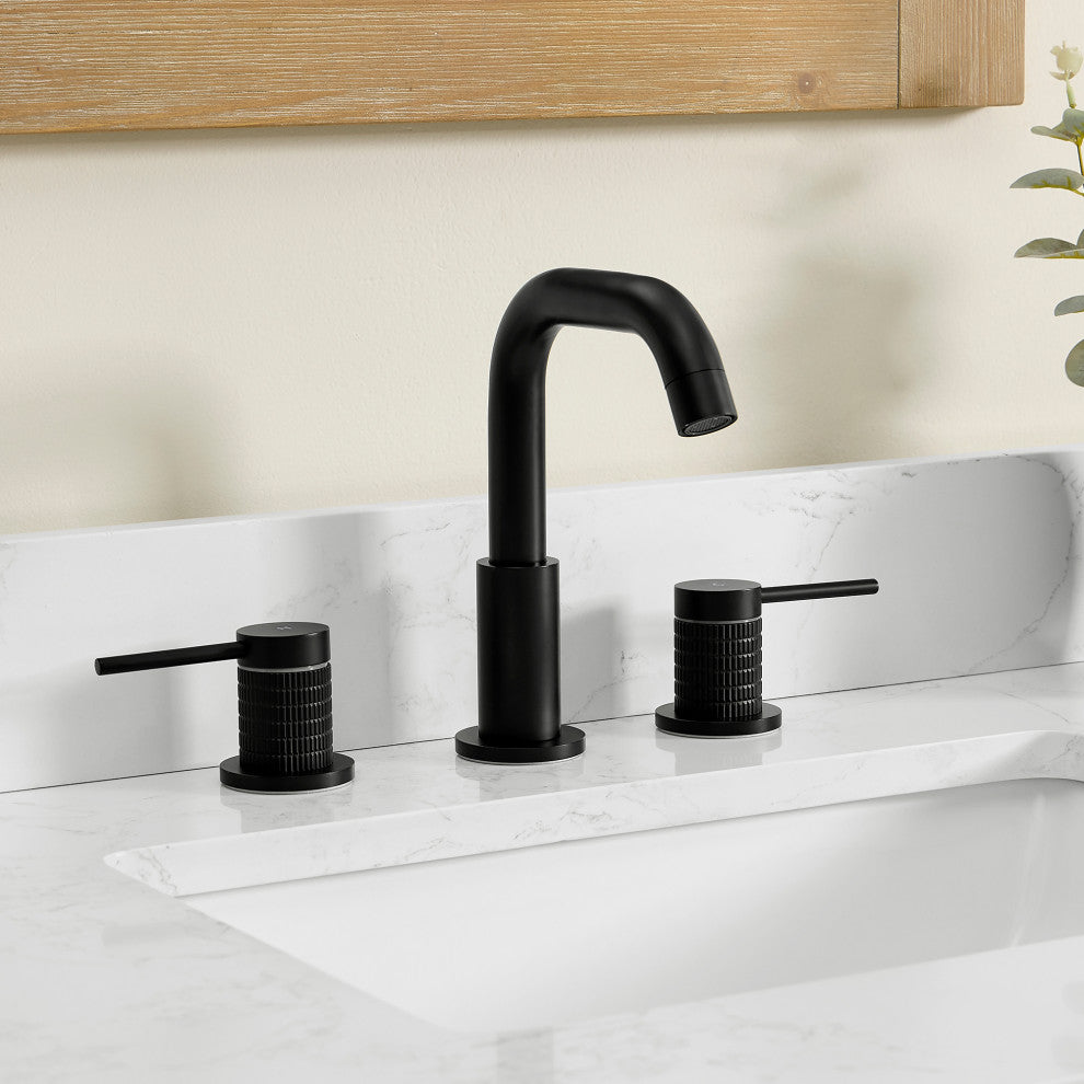 Versace 8" Widespread 2-Handle Bathroom Faucet, Matte Black