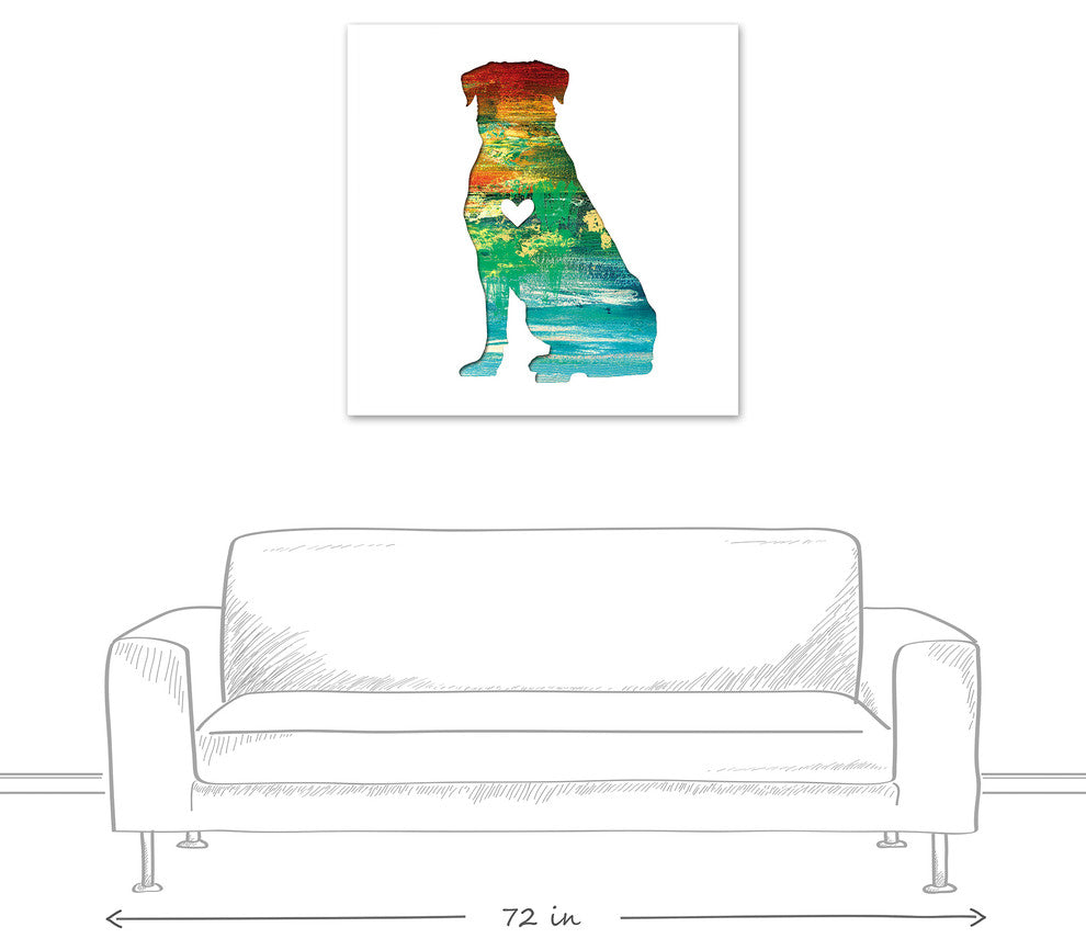 Designs Direct Creative Group Paint Silhouette Rottweiler 36x36 Canvas Wall Art