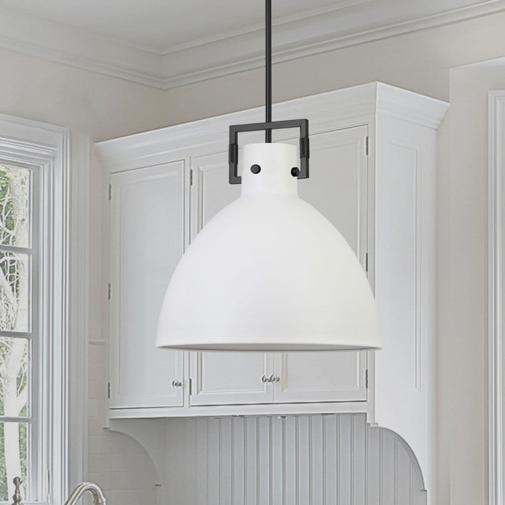 Liberty Contemporary 1 Light Matte White Matte Black Metal Pendant