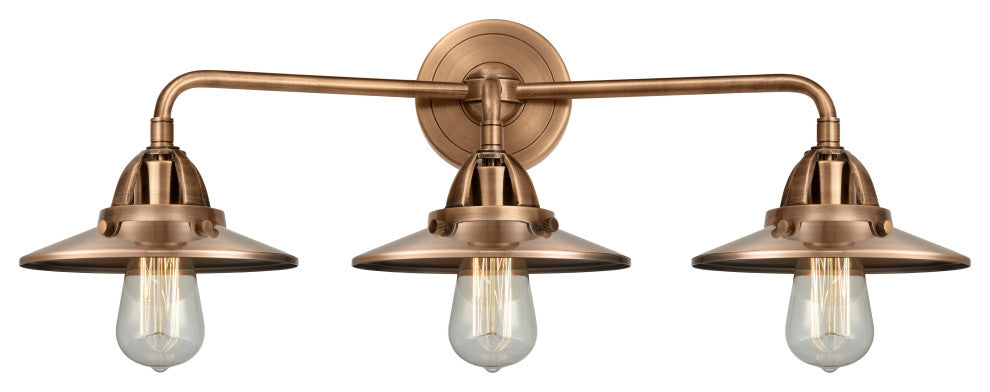 Innovations 288-3W-AC-M3-AC Railroad 3 Light Vanity Light, Antique Copper