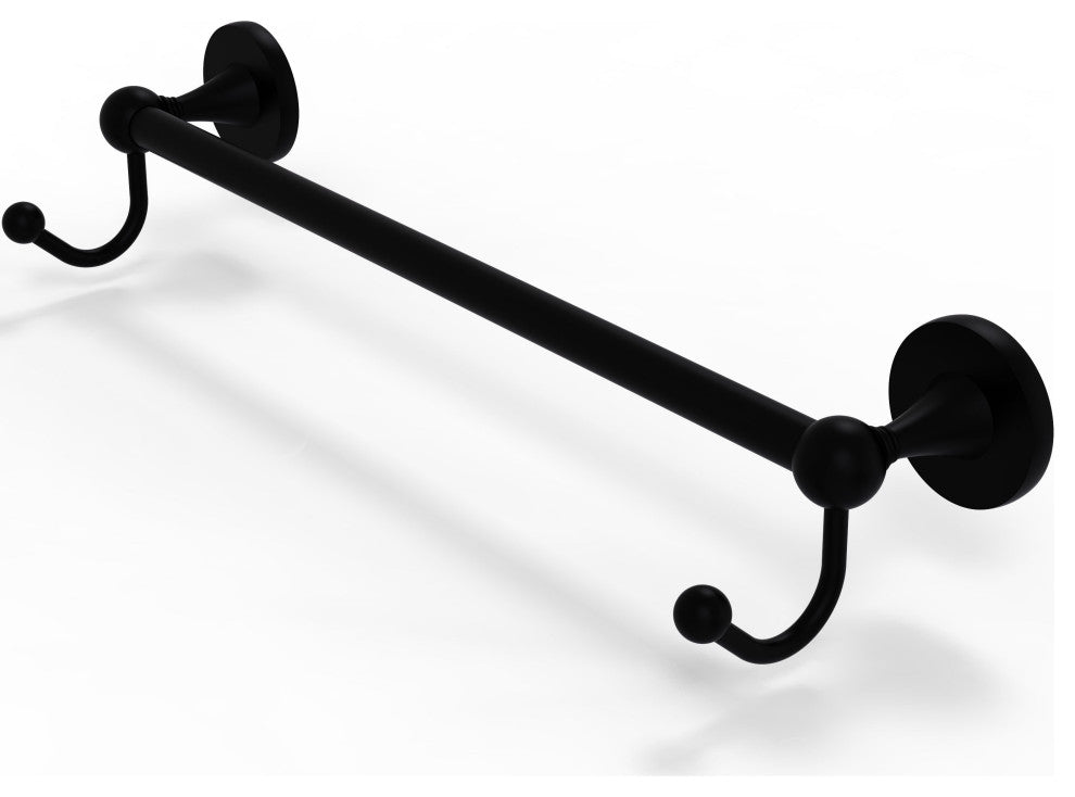 Shadwell 18" Towel Bar with Integrated Hooks, Matte Black