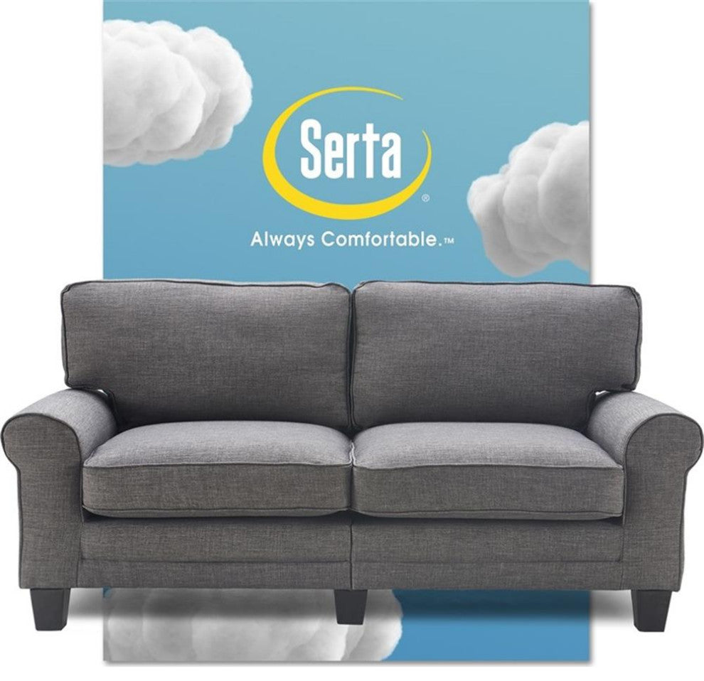Home Square 2-Piece Set with 73" Sofa and Tufted Slipper Chair in Gray