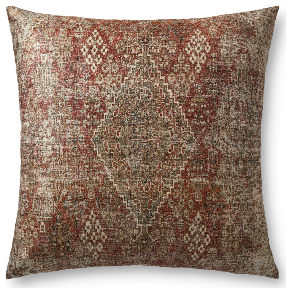 Loloi FP0009 Red / Multi 36"W x 36"D x 6"H Pillow