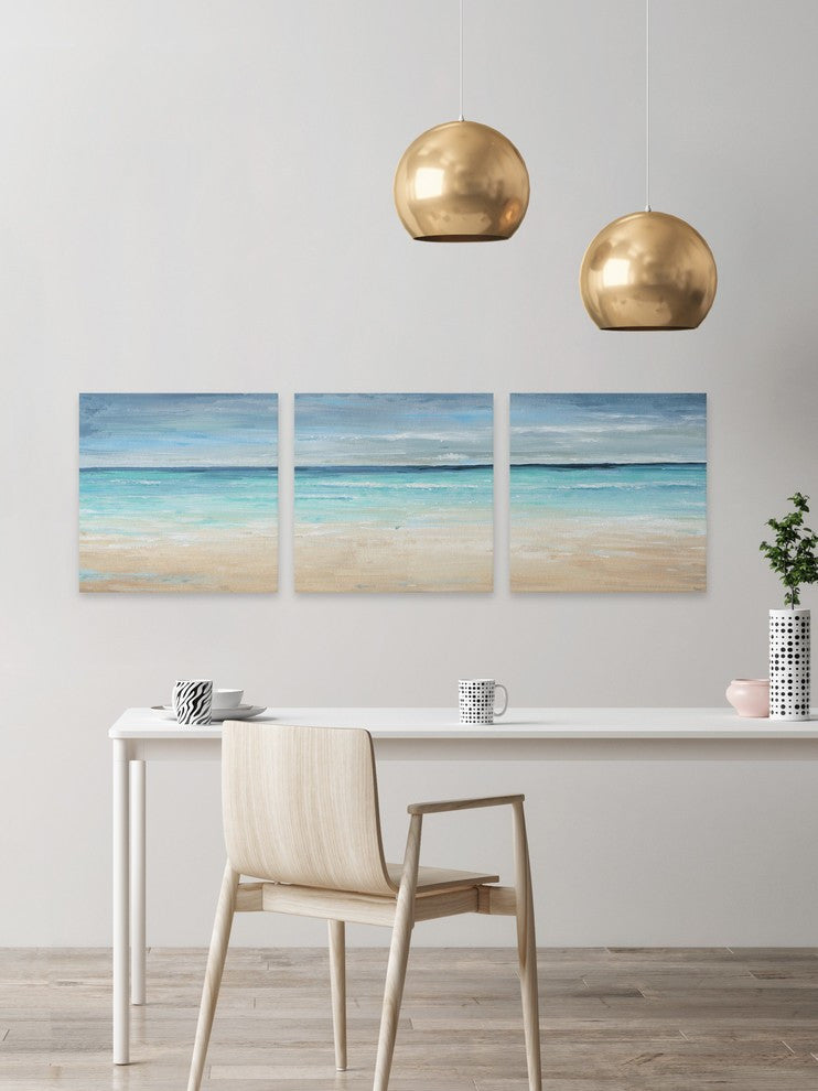 Vast Blue Sea Triptych, 72"x24"