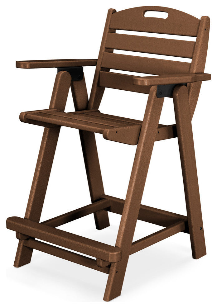 Polywood Nautical Counter Chair, Teak