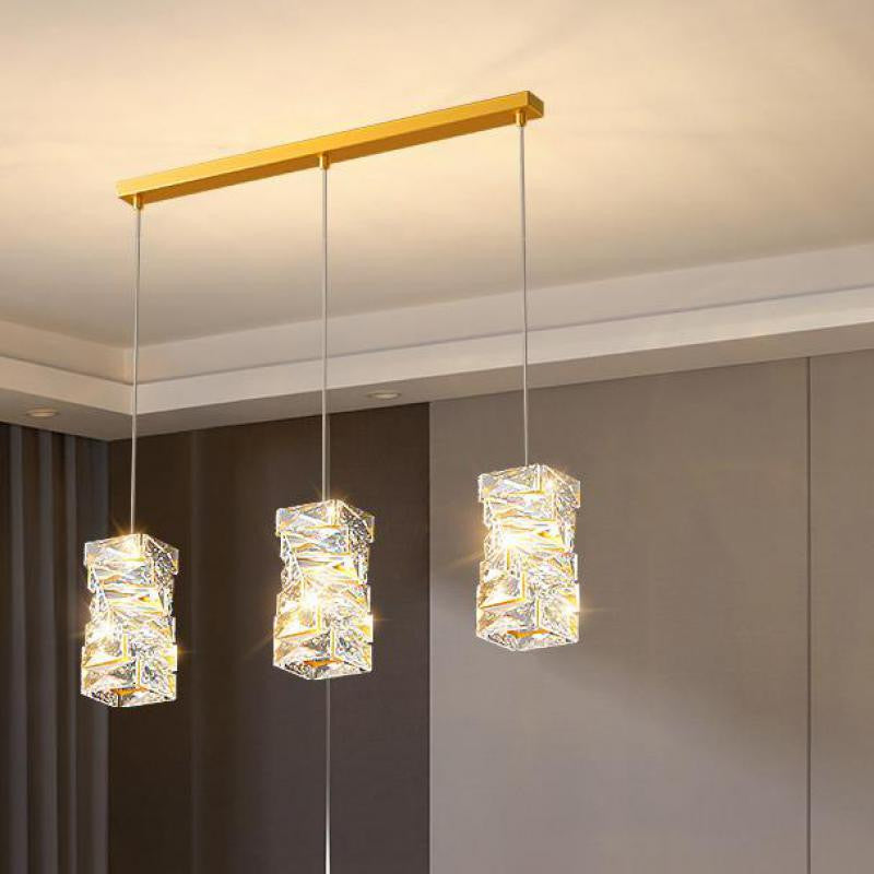 MIRODEMIÂ® Mioglia | Art Deco Copper LED Crystal Pendant Lamp, Style B