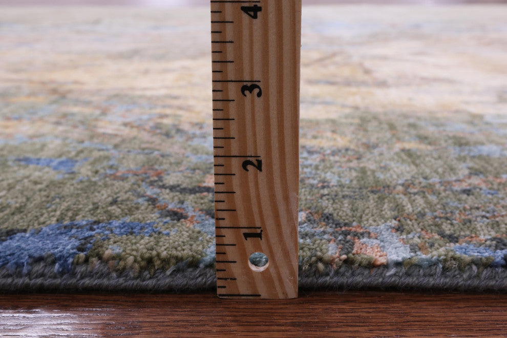 6' 1" X 9' 2" Wool and Silk Modern Handmade Rug Q8890