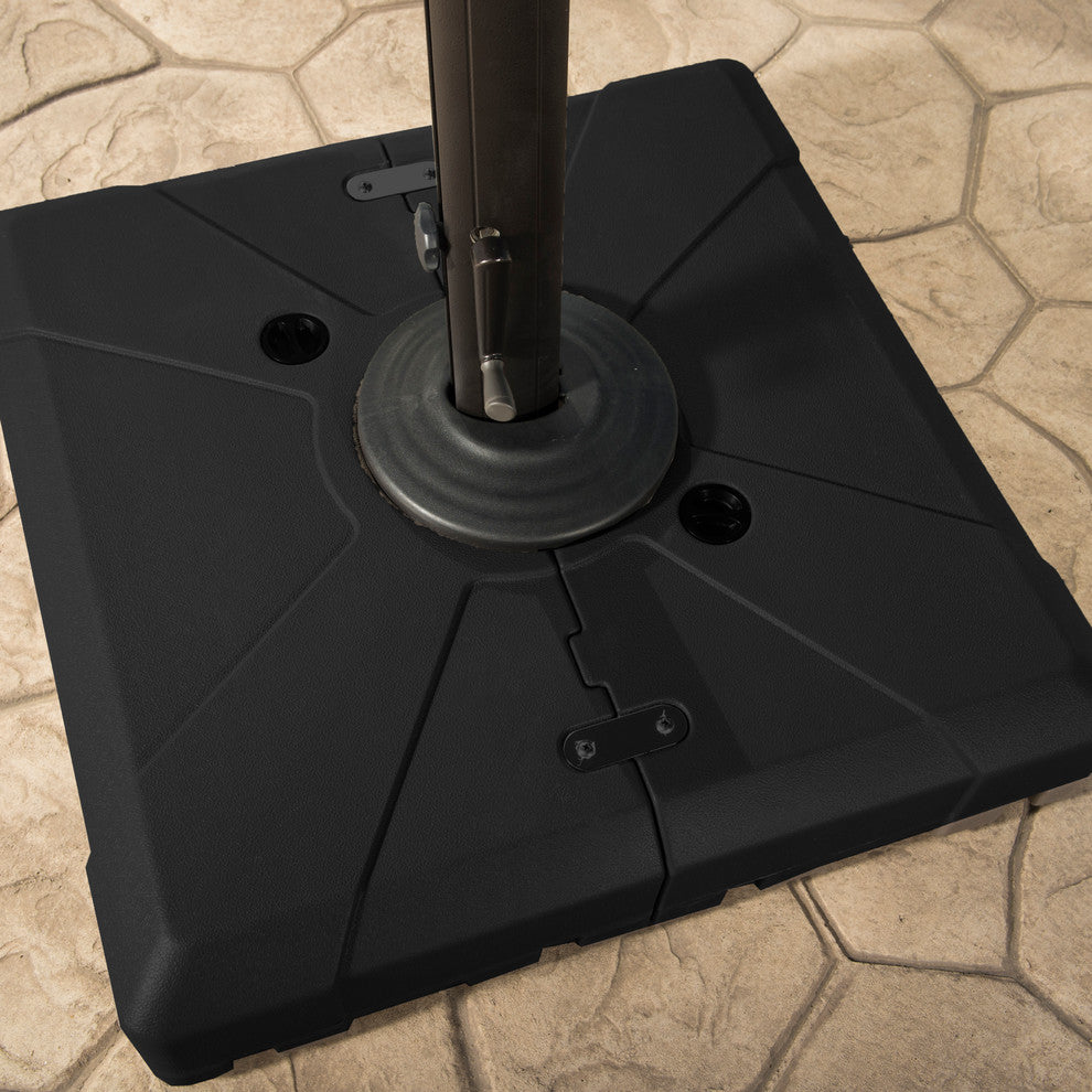 Modular 10ft Sunbrella Outdoor Round Patio Umbrella, Heather Beige