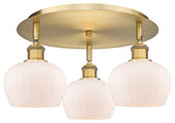 Innovations Fenton 3 18.25" Flush Mount Brushed Brass