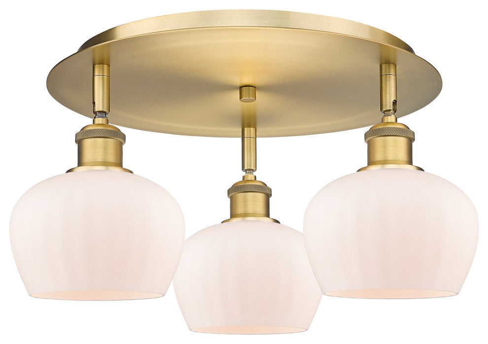 Innovations Fenton 3 18.25" Flush Mount Brushed Brass