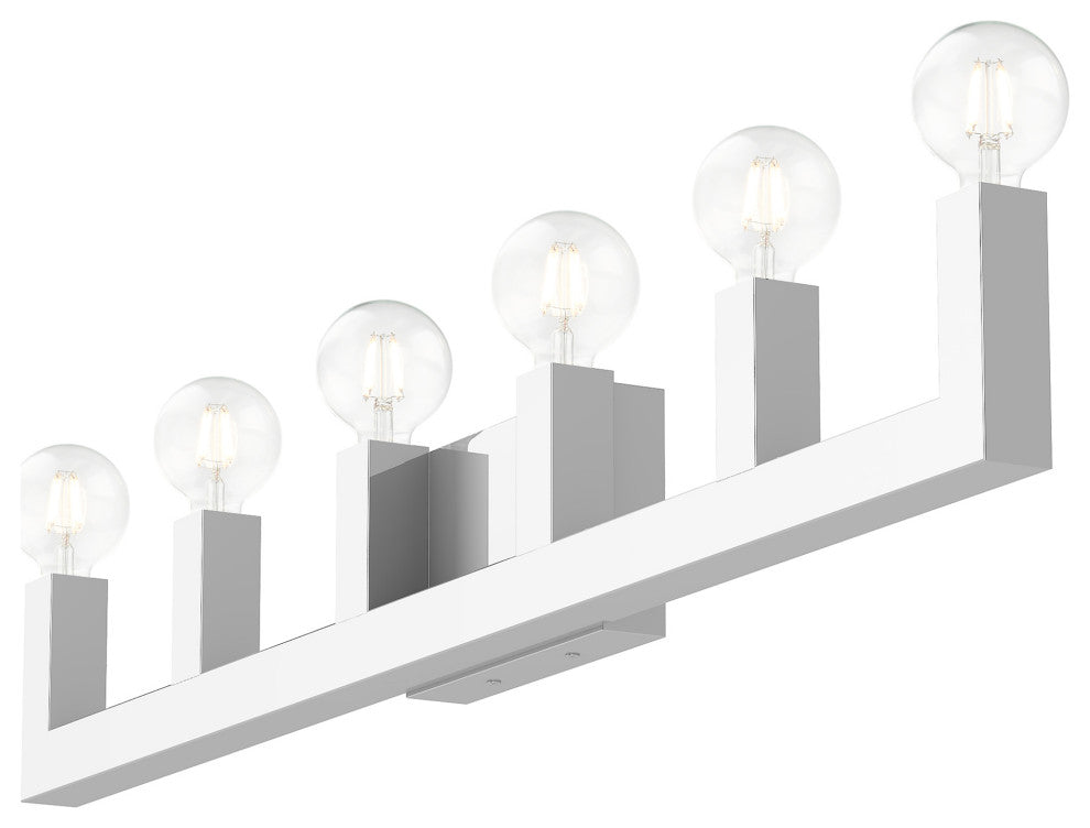 Livex Lighting Solna 6 Light Polished Chrome ADA Extra Large Vanity Sconce