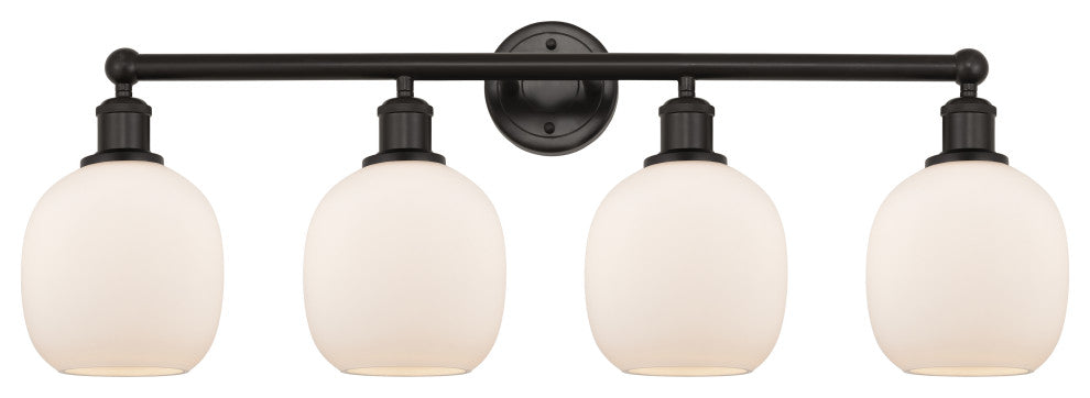 Innovations 616-4W-OB-G101 Belfast 4 Light Bath Vanity Light, Oil Rubbed Bronze