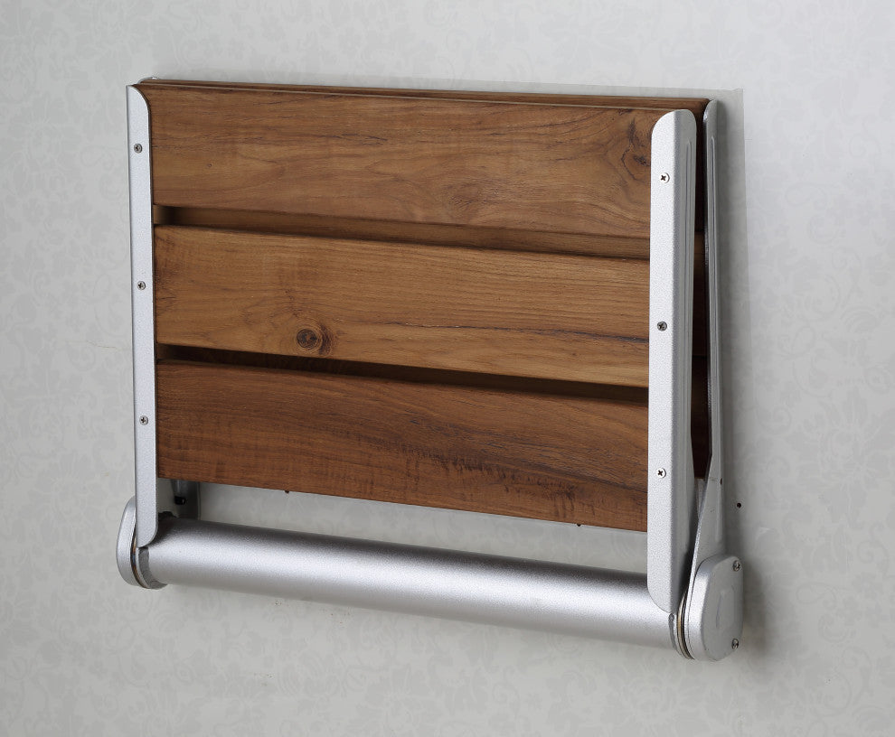 Isle 17" Teak Wood Wall Mounted Folding Shower Seat