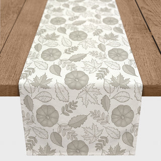 Gray Pumpkin Pattern 16"x90" Table Runner