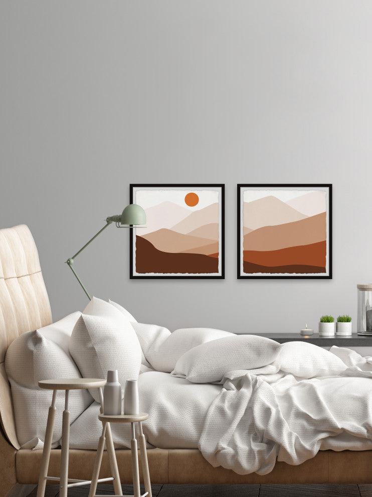 I Climb Mountains Diptych, Set of 2, 12x12 Panels