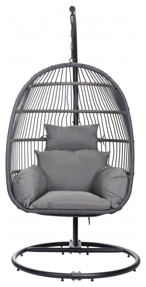 Basket Weave Gray Hanging Chair