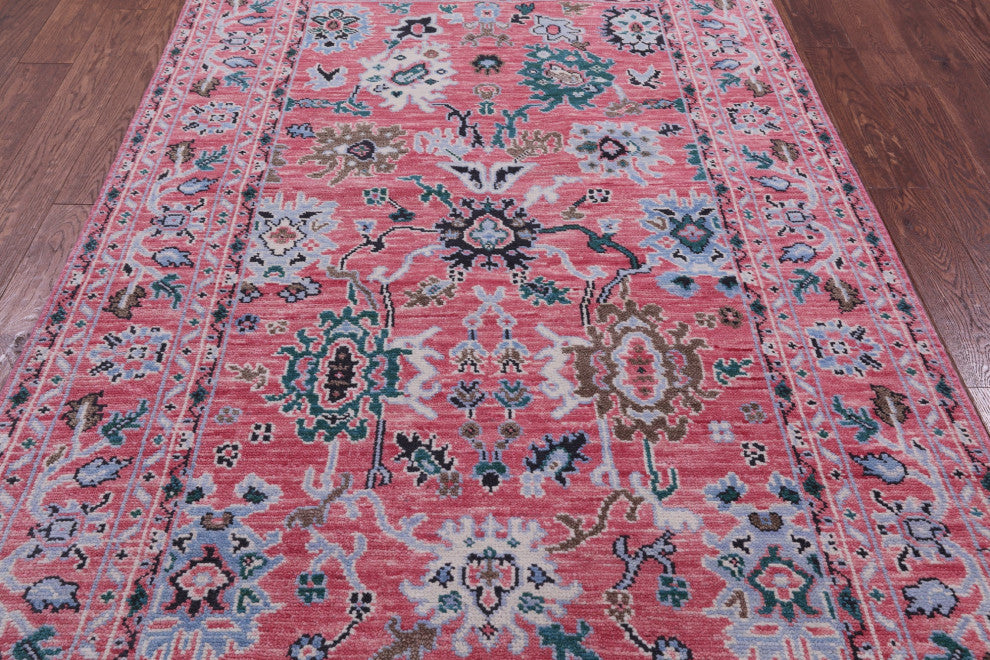 5' 1" X 8' 2" Hand Knotted Turkish Oushak Wool Rug - Q15939