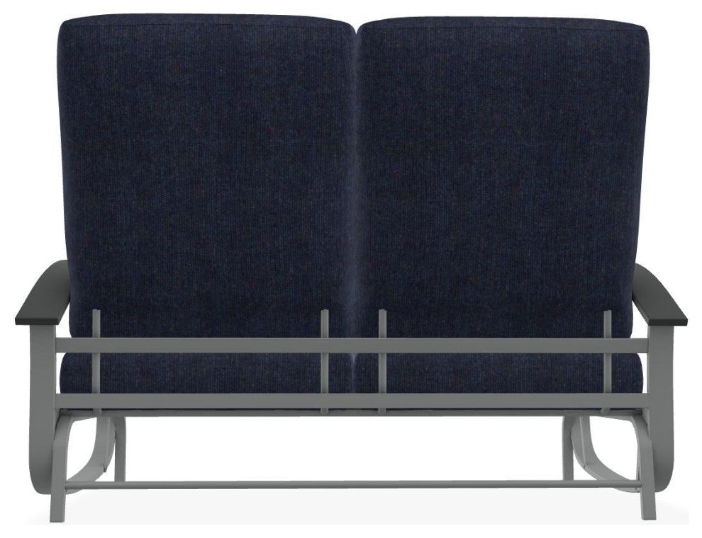 Belle Isle Cushion Deep Seating 2-Seat Glider, Indigo/Graphite
