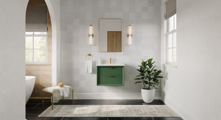 The Sala Bathroom Vanity, Green, 24", Single Sink, Wall Mount