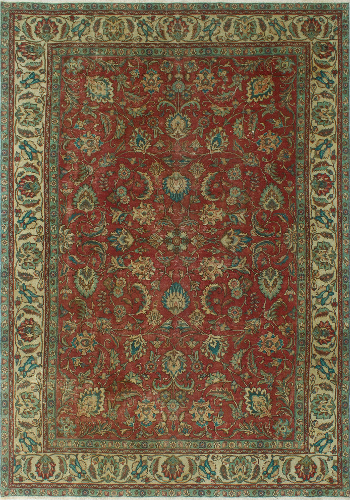 Fine Vintage Distressed Huntley Red Rug