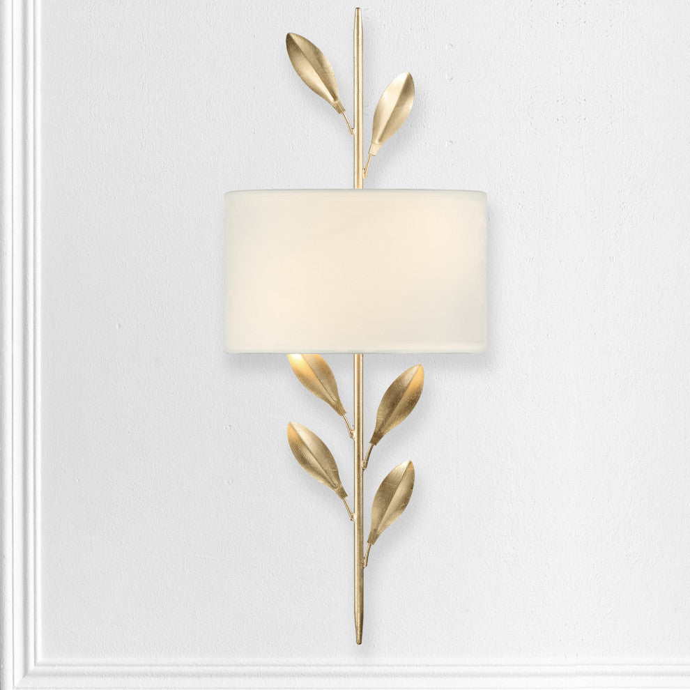 Broche Two Light Wall Mount in Antique Gold