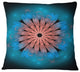 Fractal Blooming Turquoise Flower Floral Throw Pillow, 18"x18"
