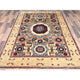 White, Mamluk Design, 100% Wool, Hand Knotted, Oriental Rug, 4'9"x7'1"