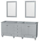 Acclaim Oyster Gray Double Vanity, 24" Mirrors, 80", No Countertop, No Sink