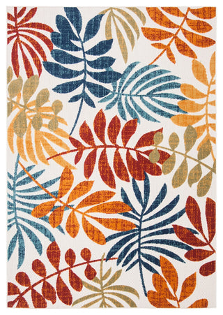 Safavieh Cabana Cbn814A Tropical Outdoor Rug, Creme/Red, 4'0"x6'0"